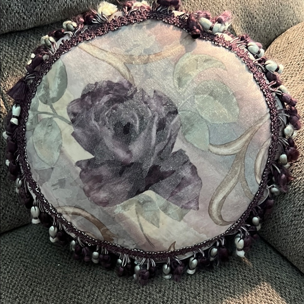 Elegant Purple Floral Accet/Throw  Pillow